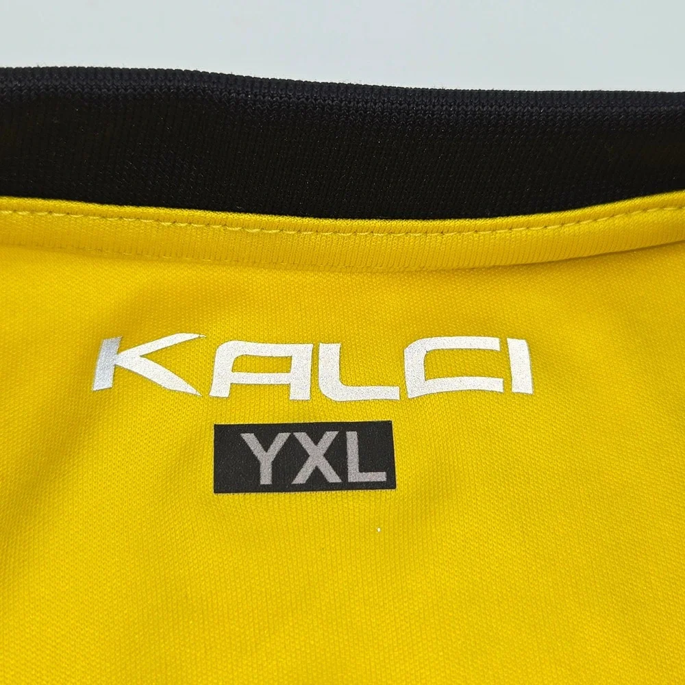 Kalci Soccer Goalkeeper Jersey Kids YXL Yellow Padded‎ Long Sleeve Shirt